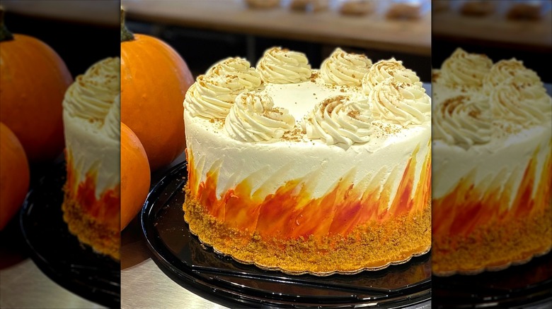 Pumpkin butter chai cake on display