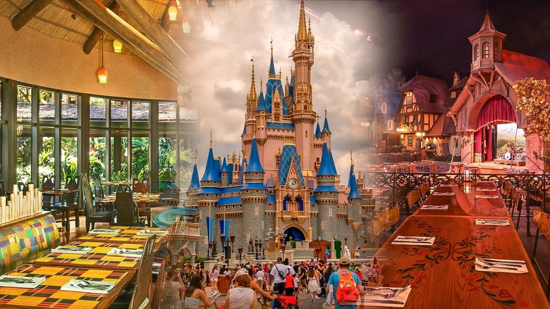 Disney World castle and eateries