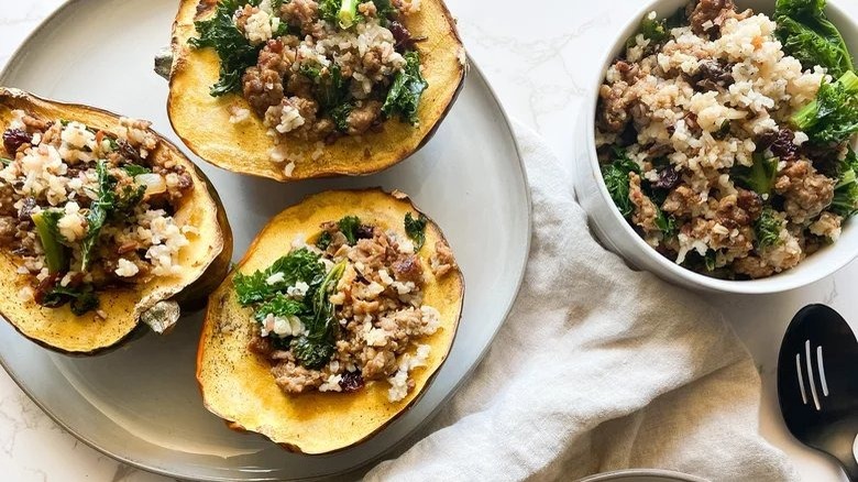 stuffed acorn squash with sausage