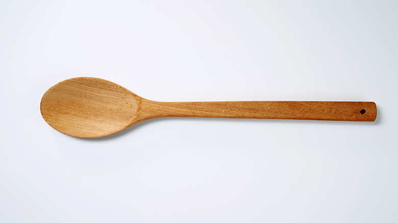 one wooden spoon