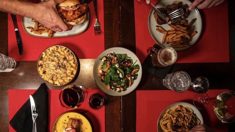 a food spread overhead shot