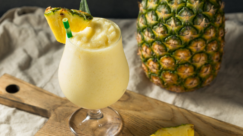 Frozen piña colada cocktail