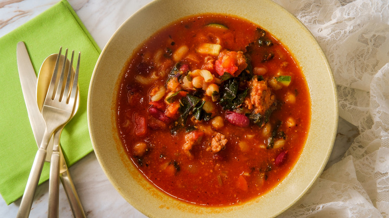 Cavatappi tomato soup