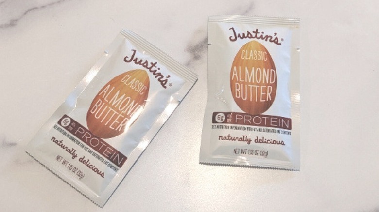 Two almond butter packets