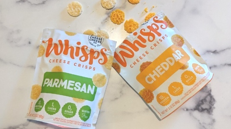 Bags of Whisps cheese crisps