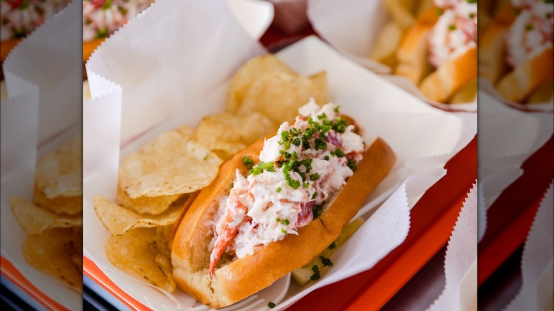 Lobster roll close-up at Bite Into Maine