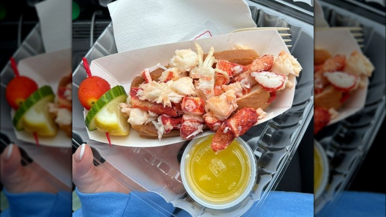 Lobster roll with butter on the side