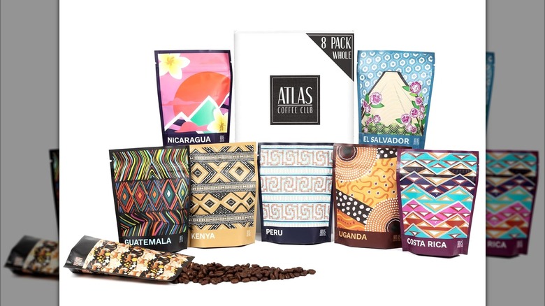 Atlas Coffee Club sampler bags on white background