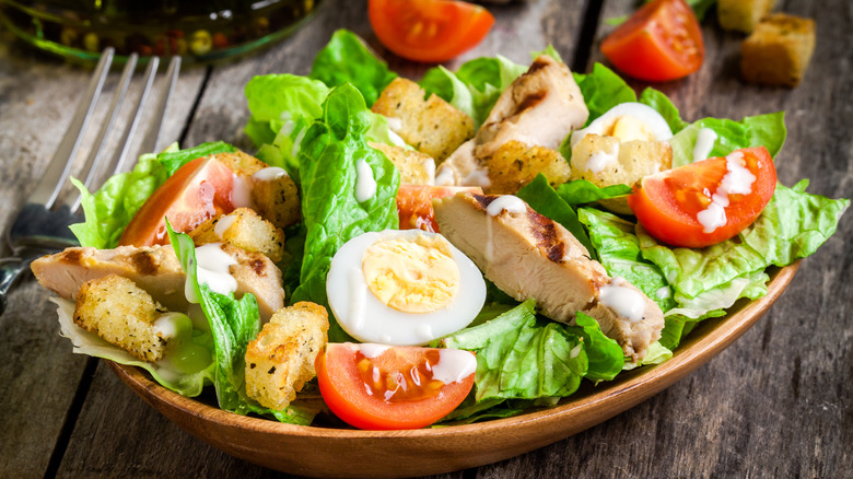 Caesar salad in bowl