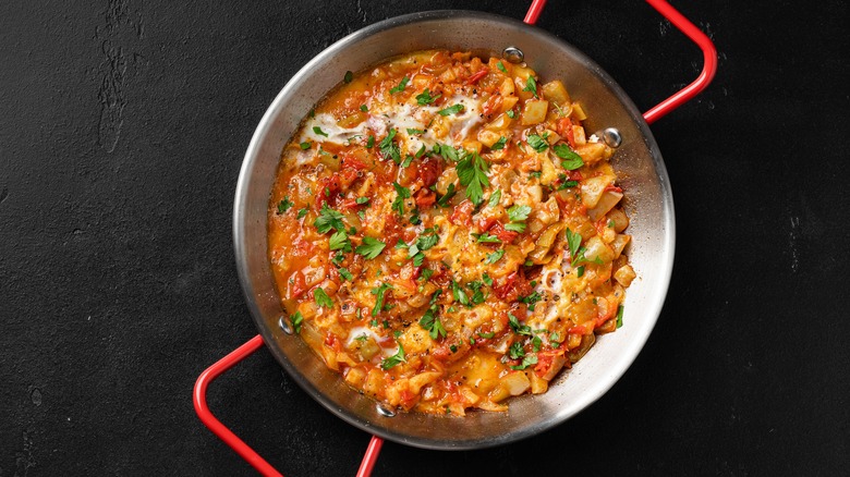 Turkish menemen in pan