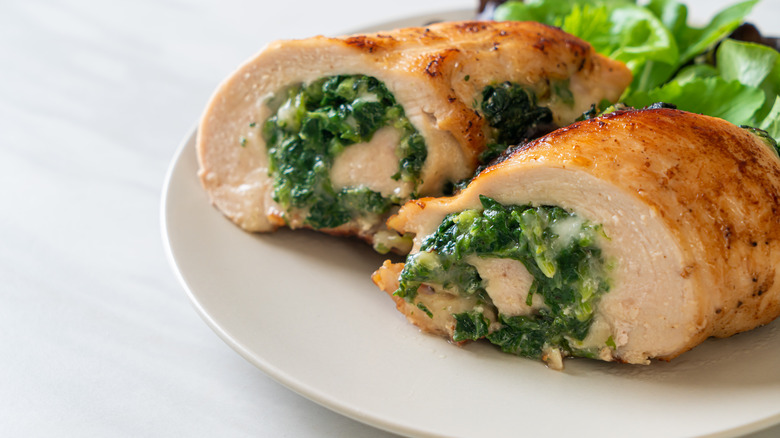 Chicken breast stuffed with spinach 