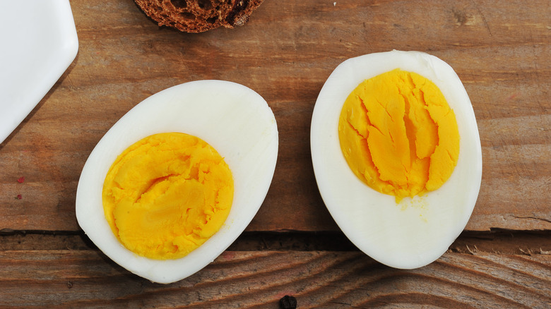 Boiled egg cut in half