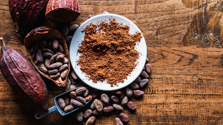 Cocoa powder and beans