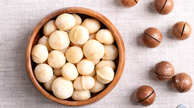 Macadamia nuts in bowl