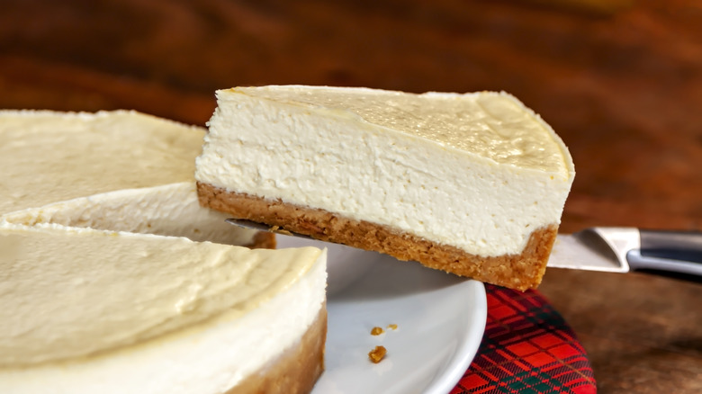 New York-style cheesecake slice