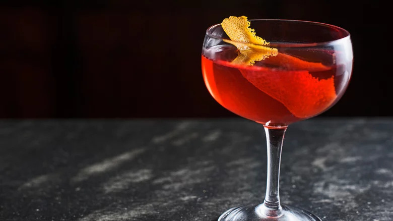 Sparkling Boulevardier cocktails