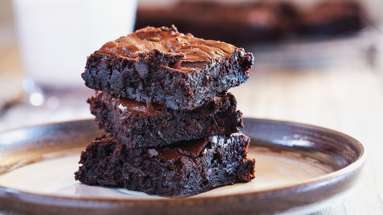 Gooey chocolate brownie slices