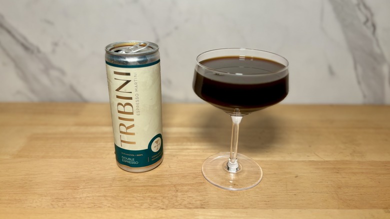 Tribini double espresso martini poured in glass