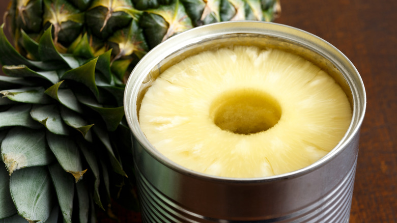 Can of pineapple rings