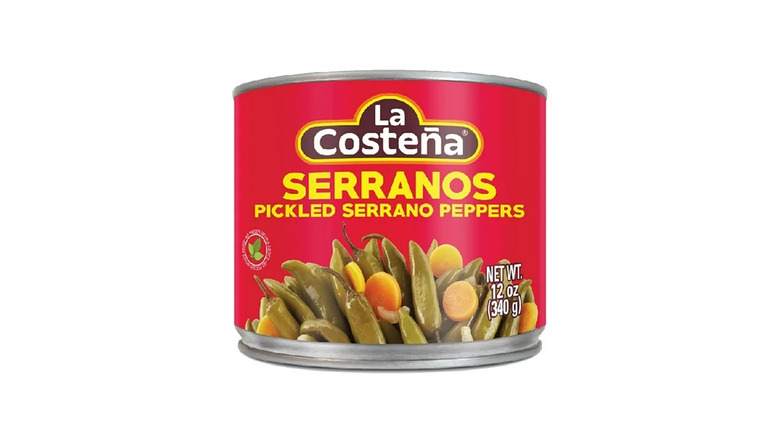 Canned serrano peppers