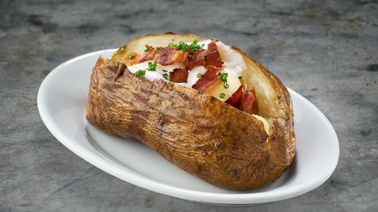 loaded baked potato with bacon