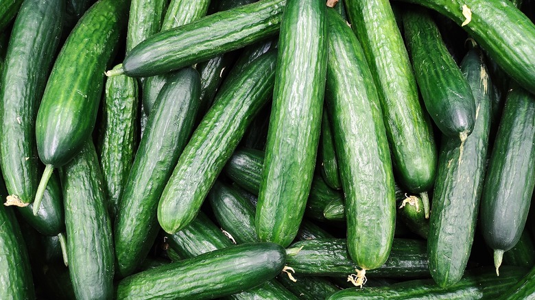 Pile of cucumbers