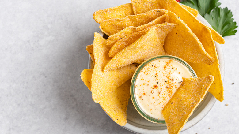 Tortilla chips and beer cheese