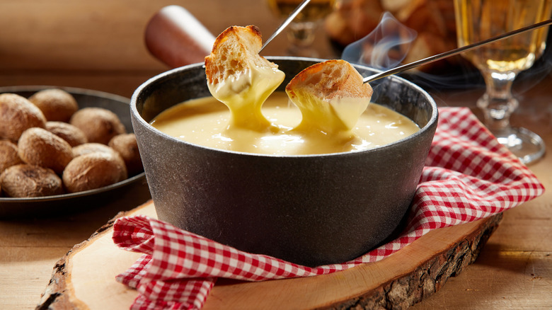 cheese fondue with bread