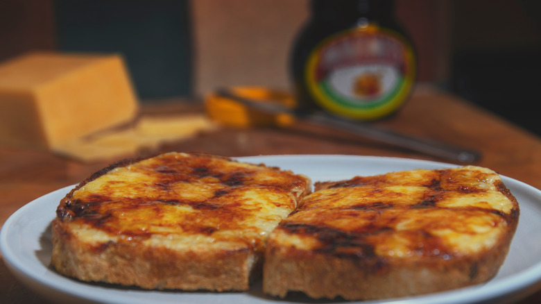 Grilled cheese sandwich made with Marmite