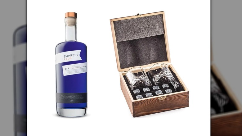 Empress 1908 Indigo Gin with glassware