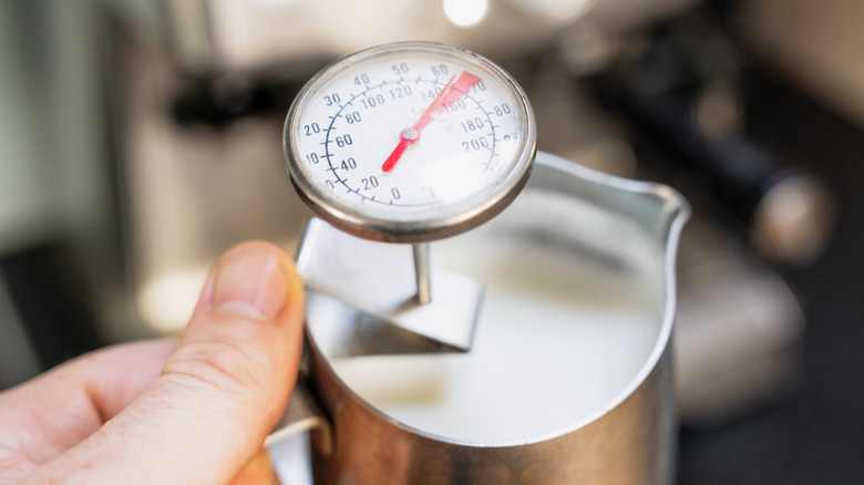 milk pitcher with thermometer