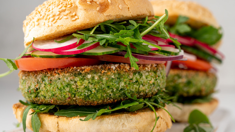 Close up veggie patties