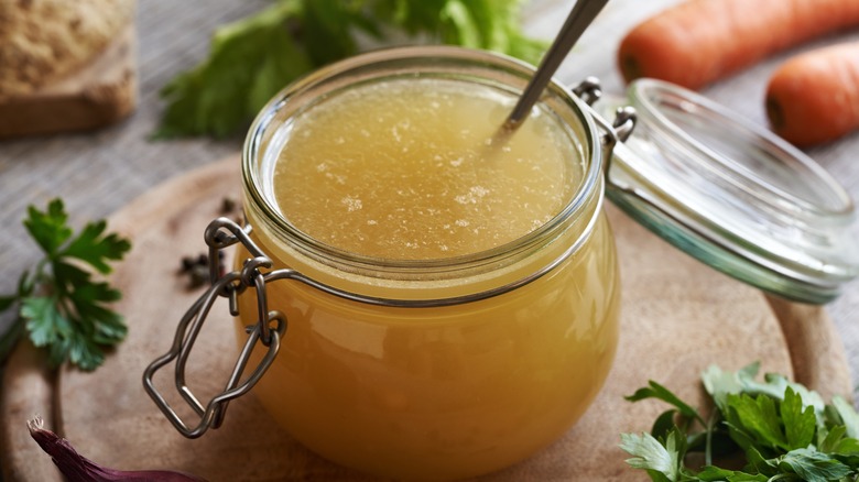 Homemade vegetable broth
