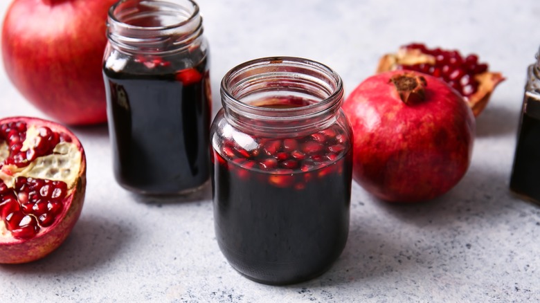 jars of pomegranate molasses