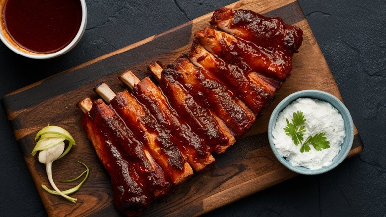 ribs with BBQ sauce