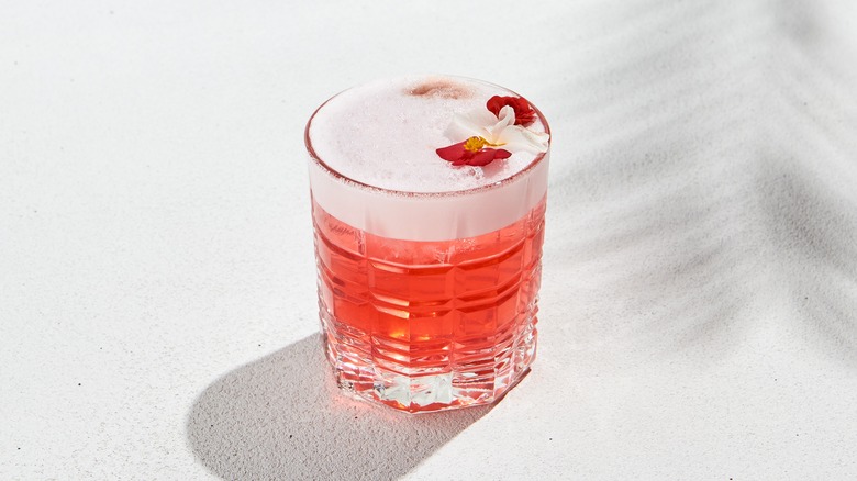 pomegranate cocktail in glass