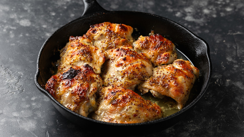 seared chicken thighs