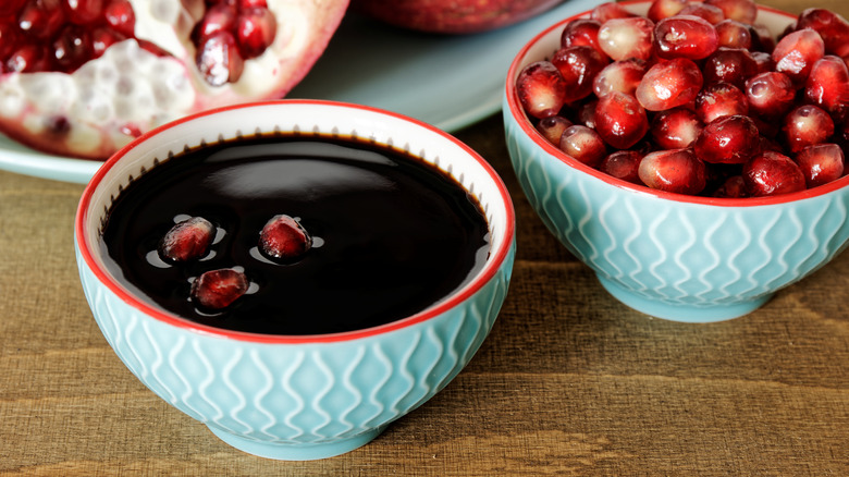 bowl of pomegranate molasses