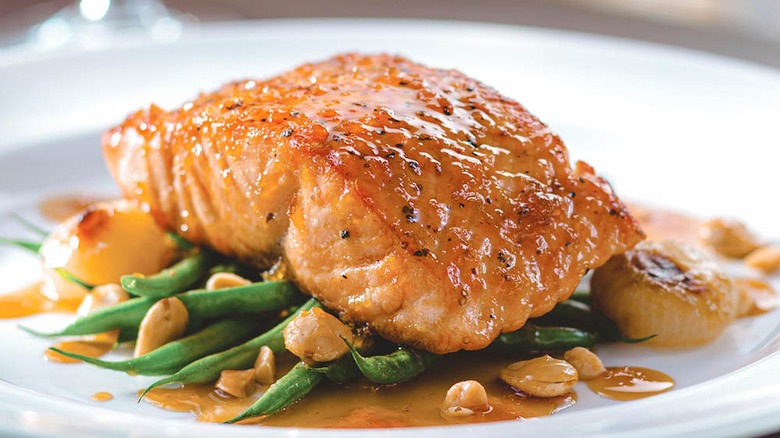 Citrus-glazed salmon dish