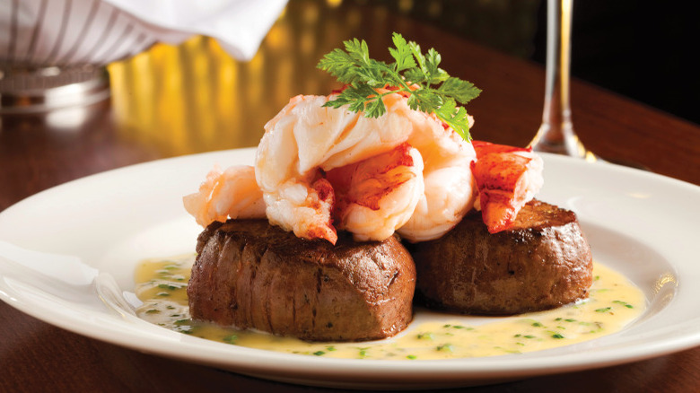 Surf and turf on plate