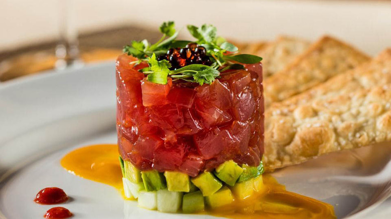 tuna tartare on plate