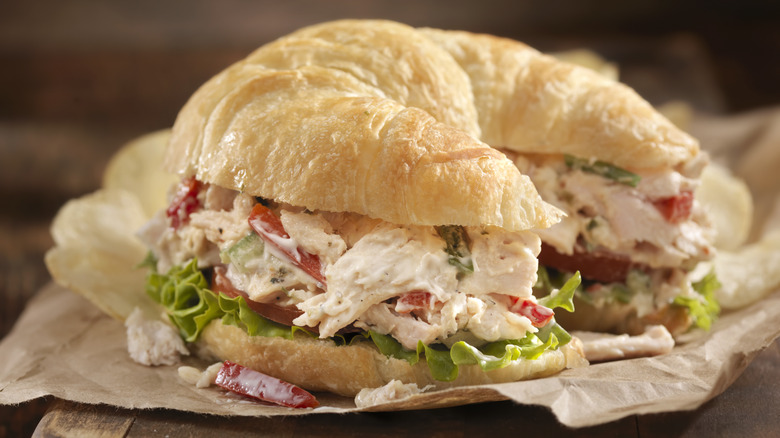 Croissant chicken salad sandwich