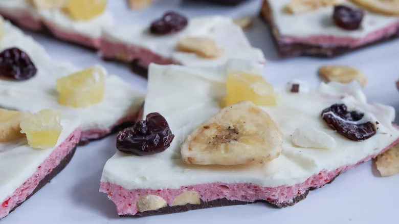 Banana split chocolate bark