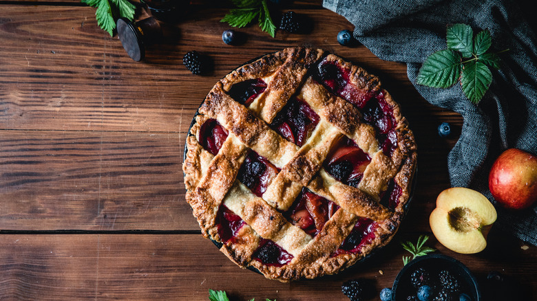 homemade apple and berry pie