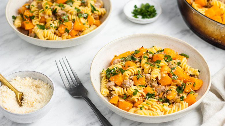 sausage squash pasta