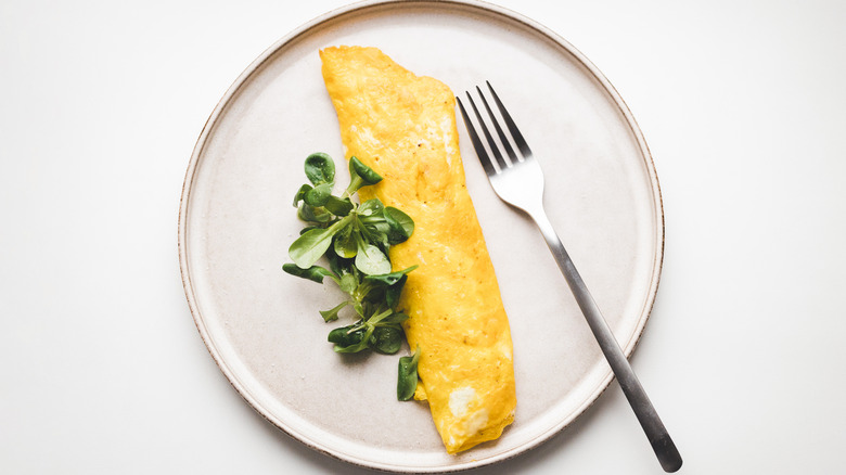 Simple omelette on a plate