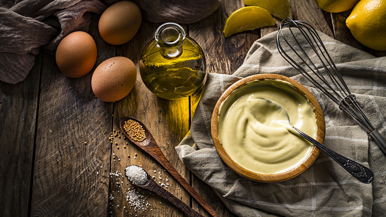 Home made mayonnaise makings