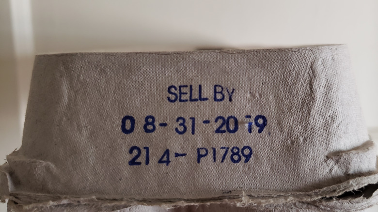 Egg carton sell-by date