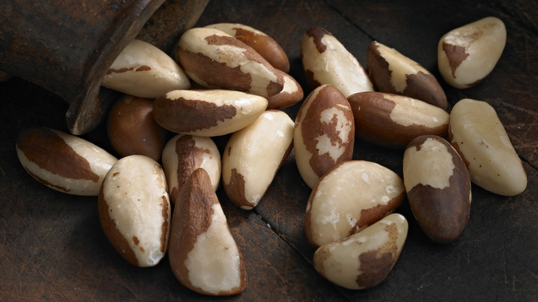 Brazil nuts and container