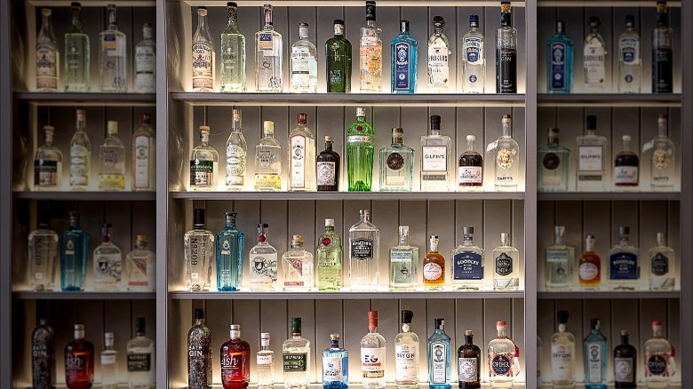 bottles of gin